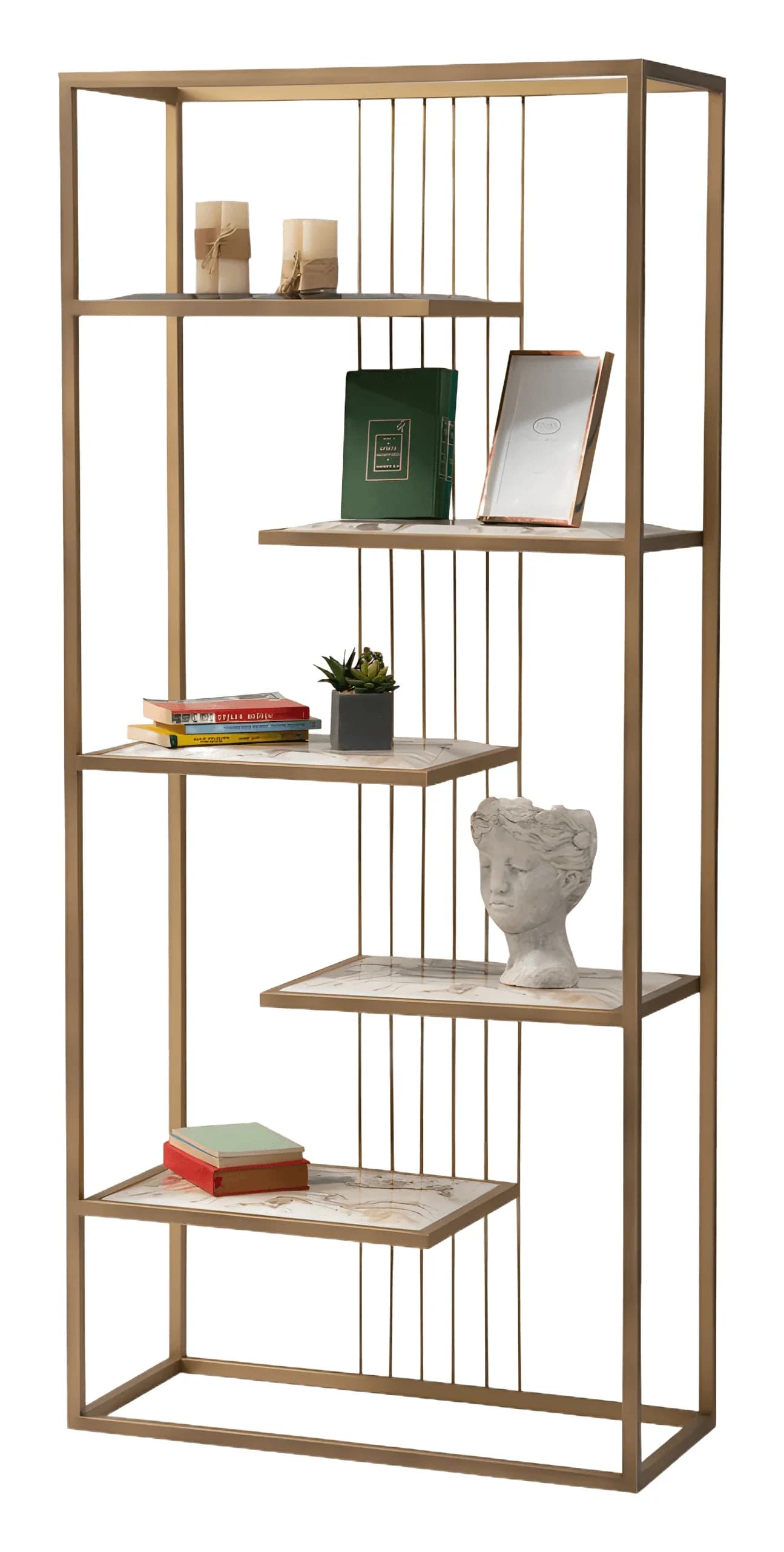 Arte Bookcase — in white&marble