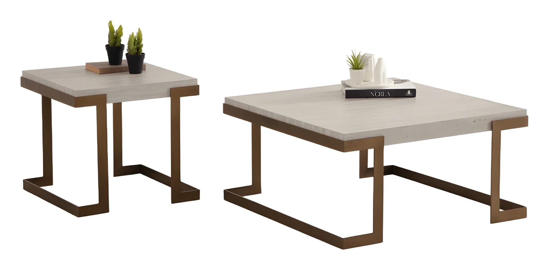 Bogota Coffee Table Set — in traverten