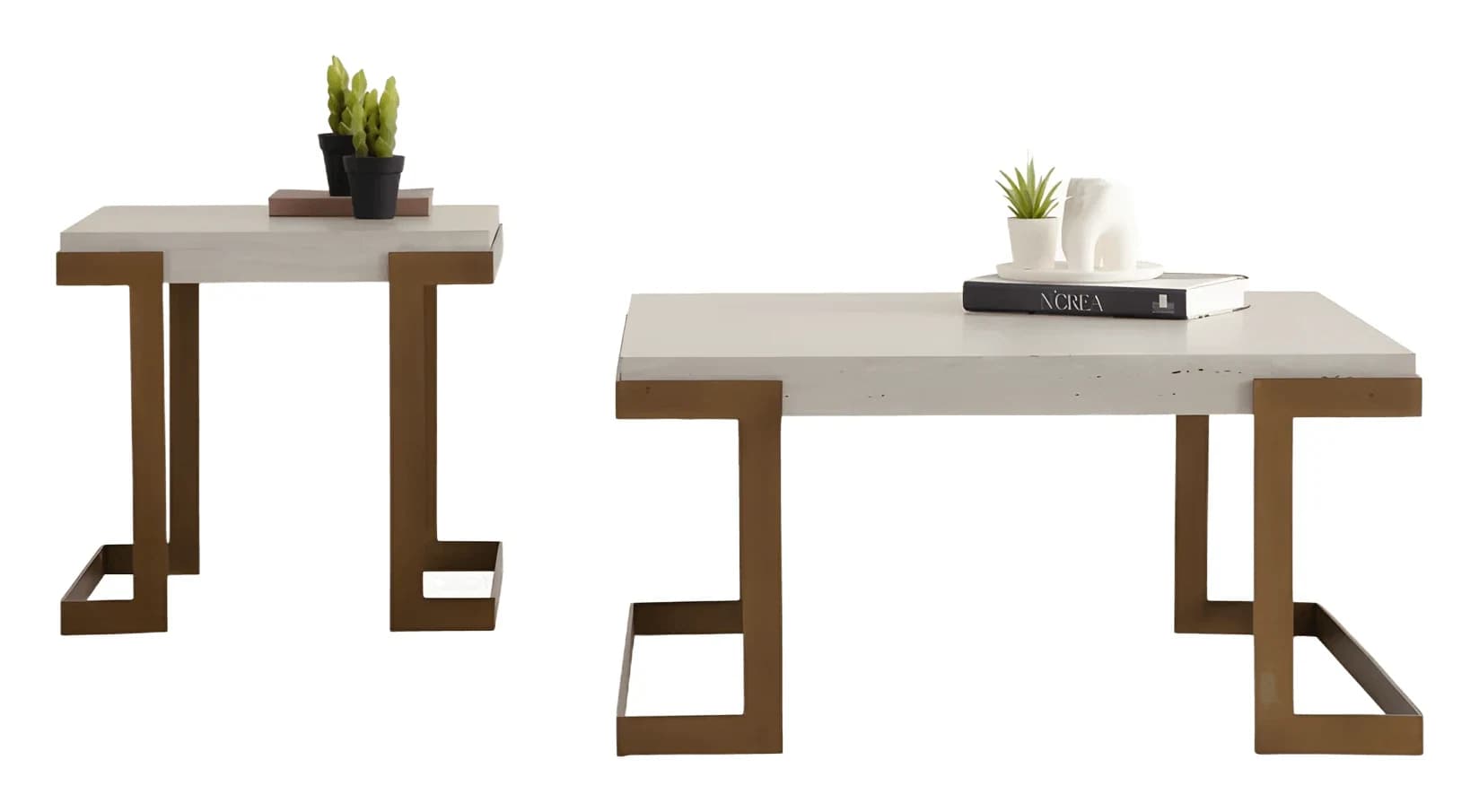 Bogota Coffee Table Set — in traverten