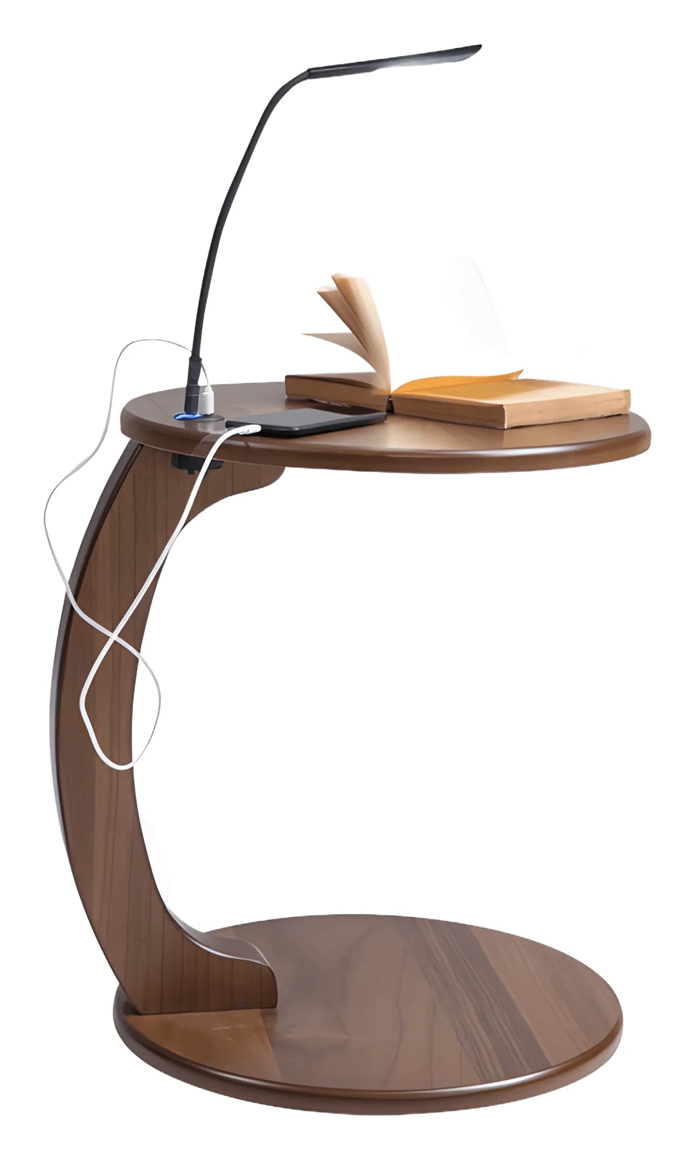 Button Side Table — in walnut