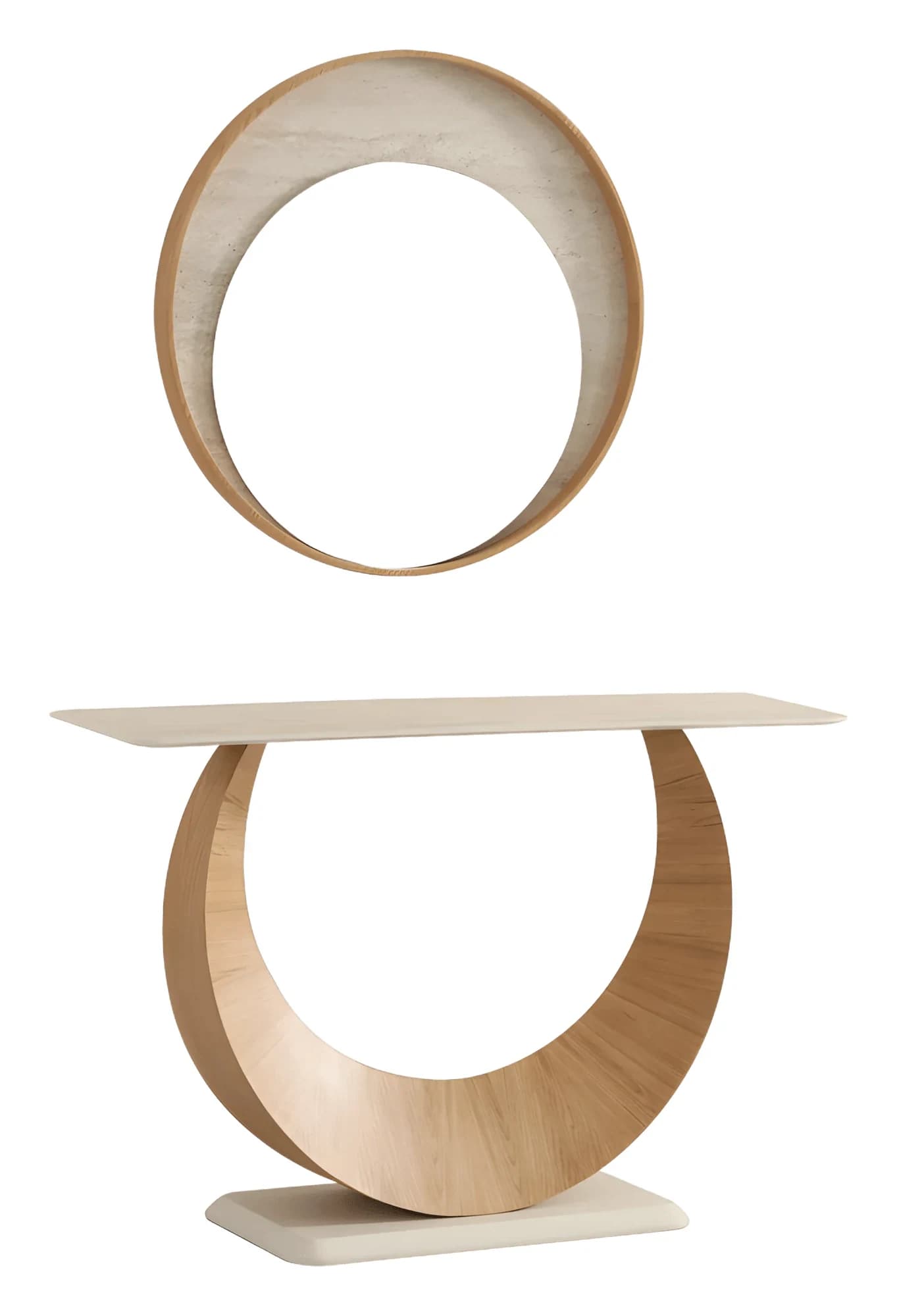 Cali Console & Mirror — in oak