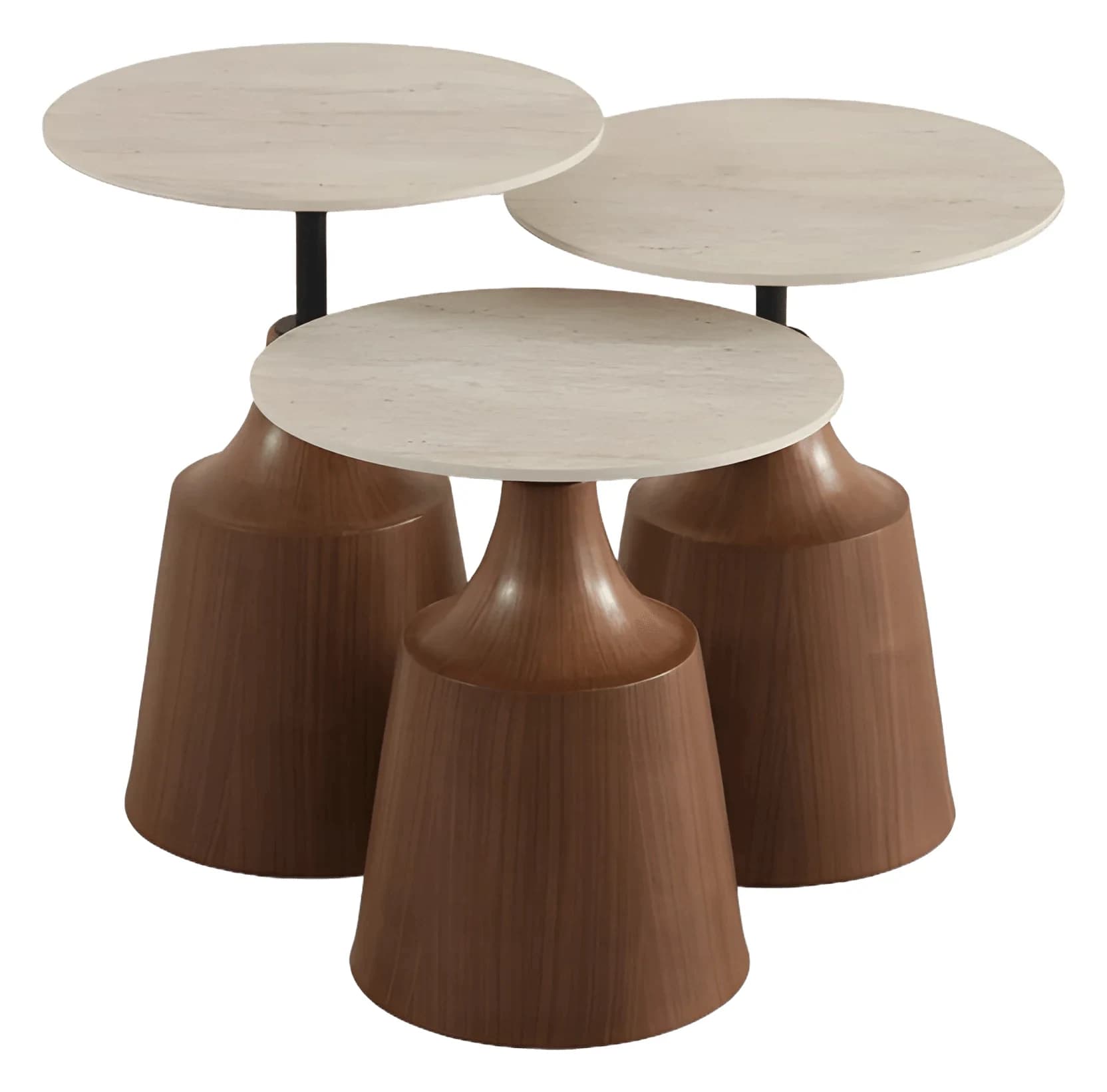 Capri Nesting Tables — in traverten