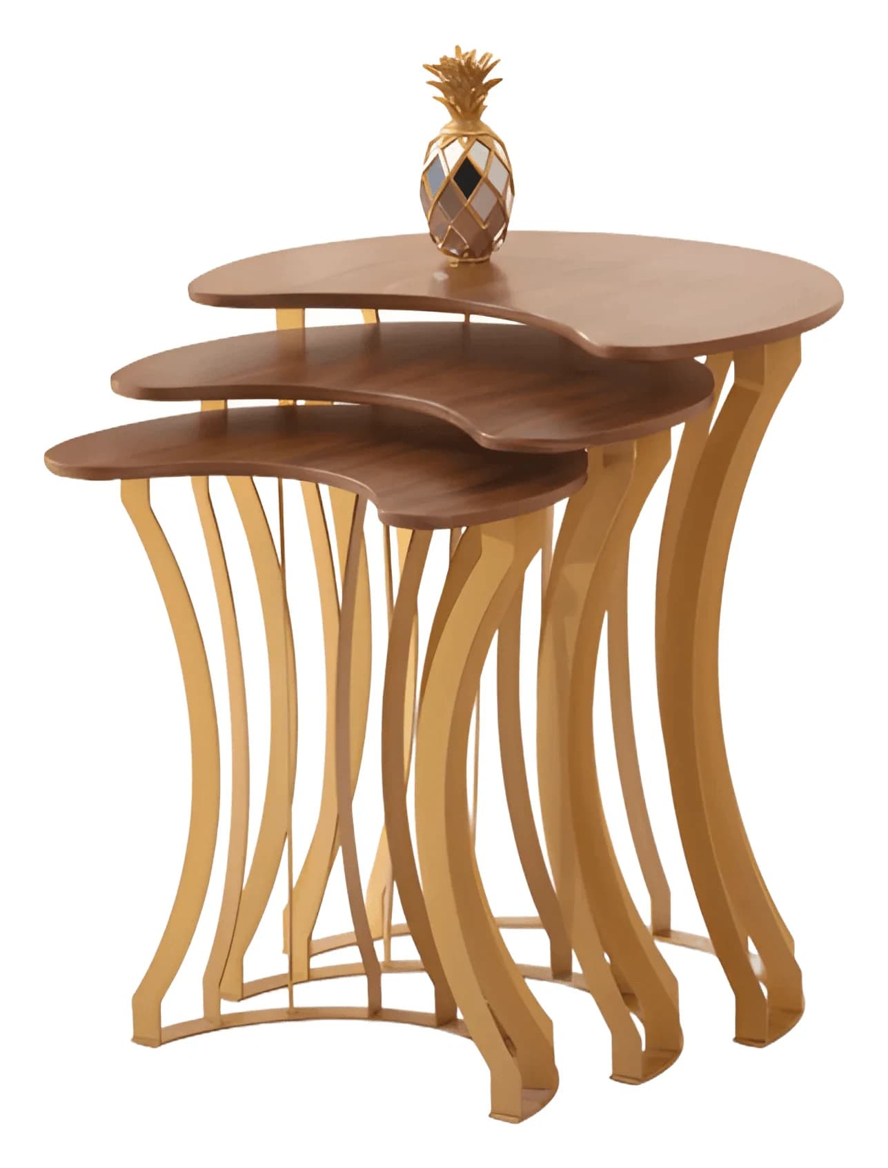 Carmen Nesting Tables — in brass