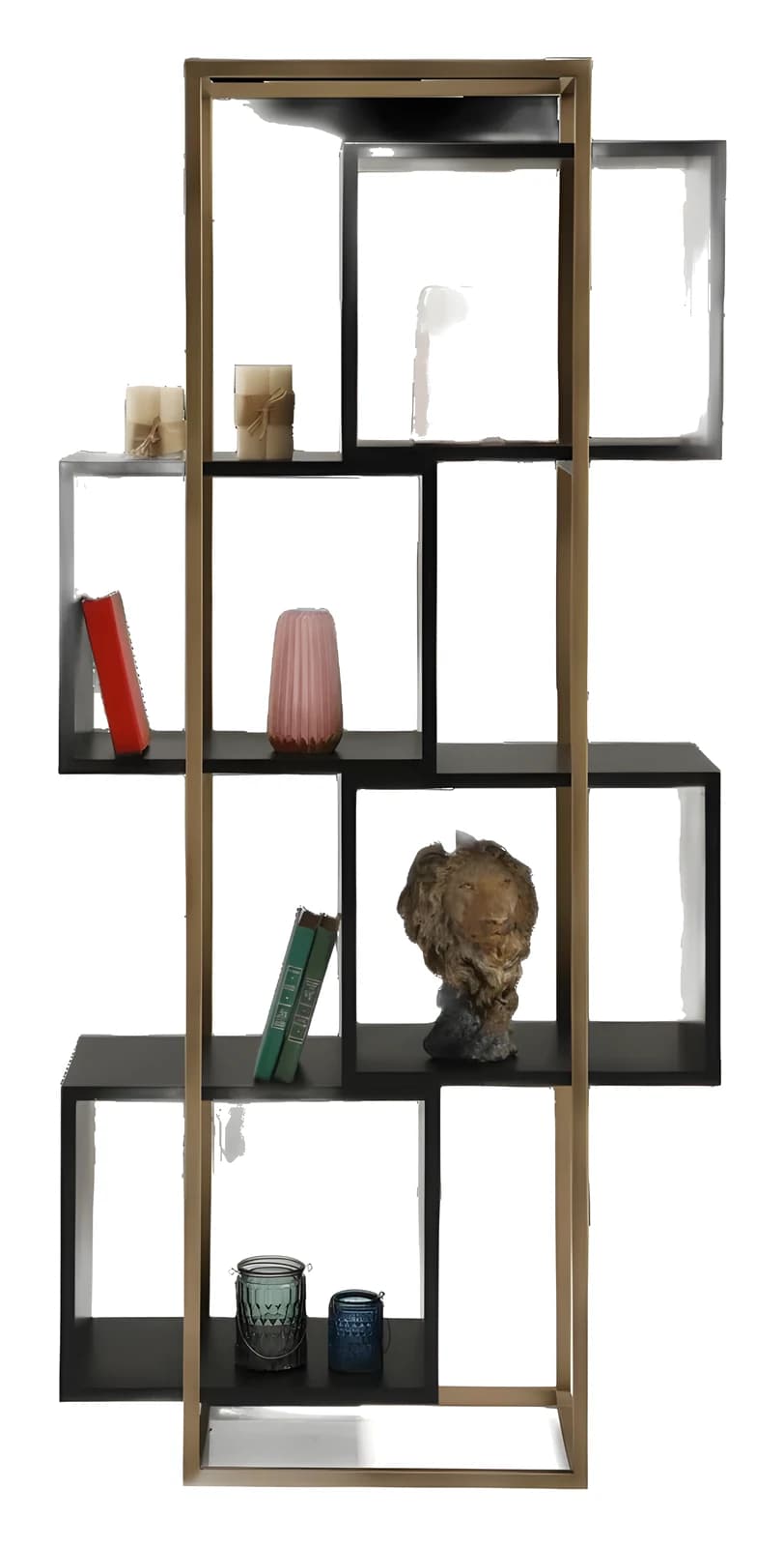 Cruze Bookcase — in black&brass