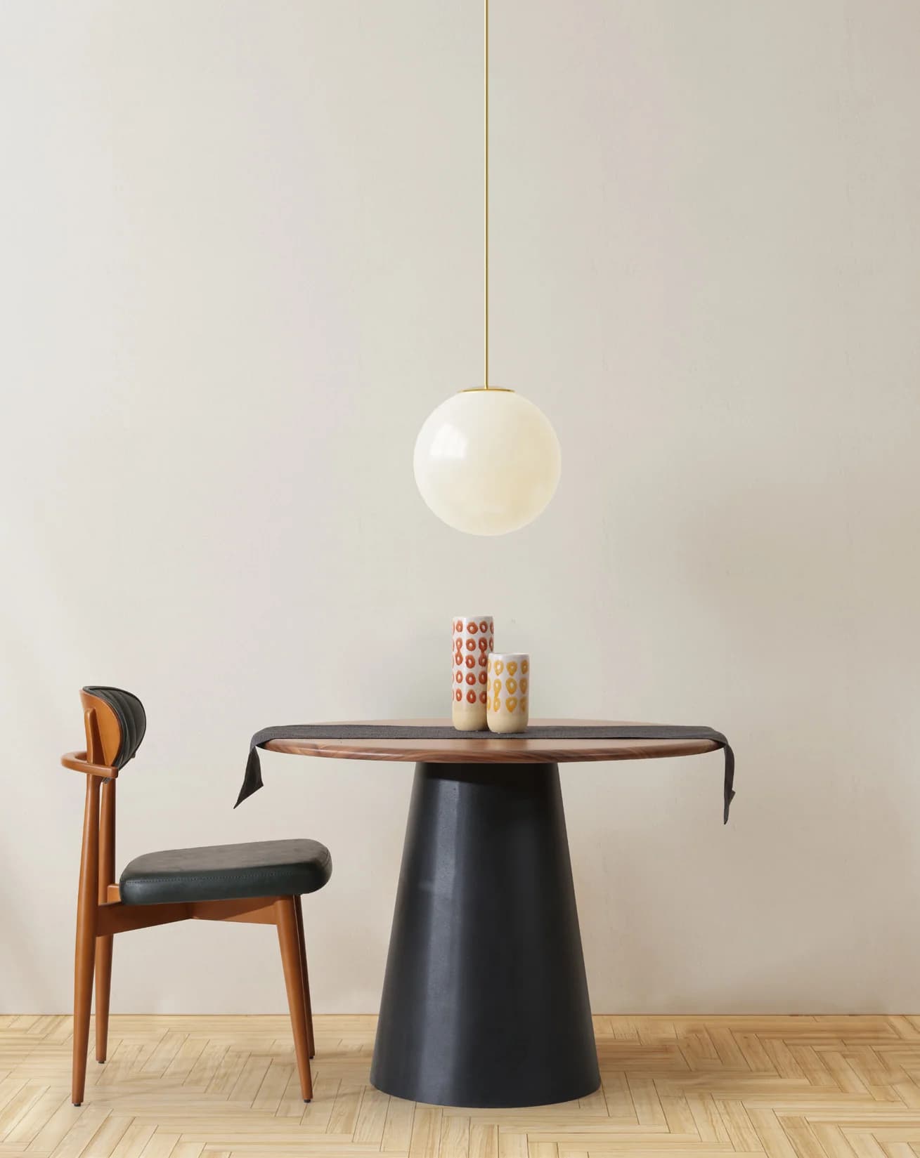 Danilo Round Dining Table — in a styled living room