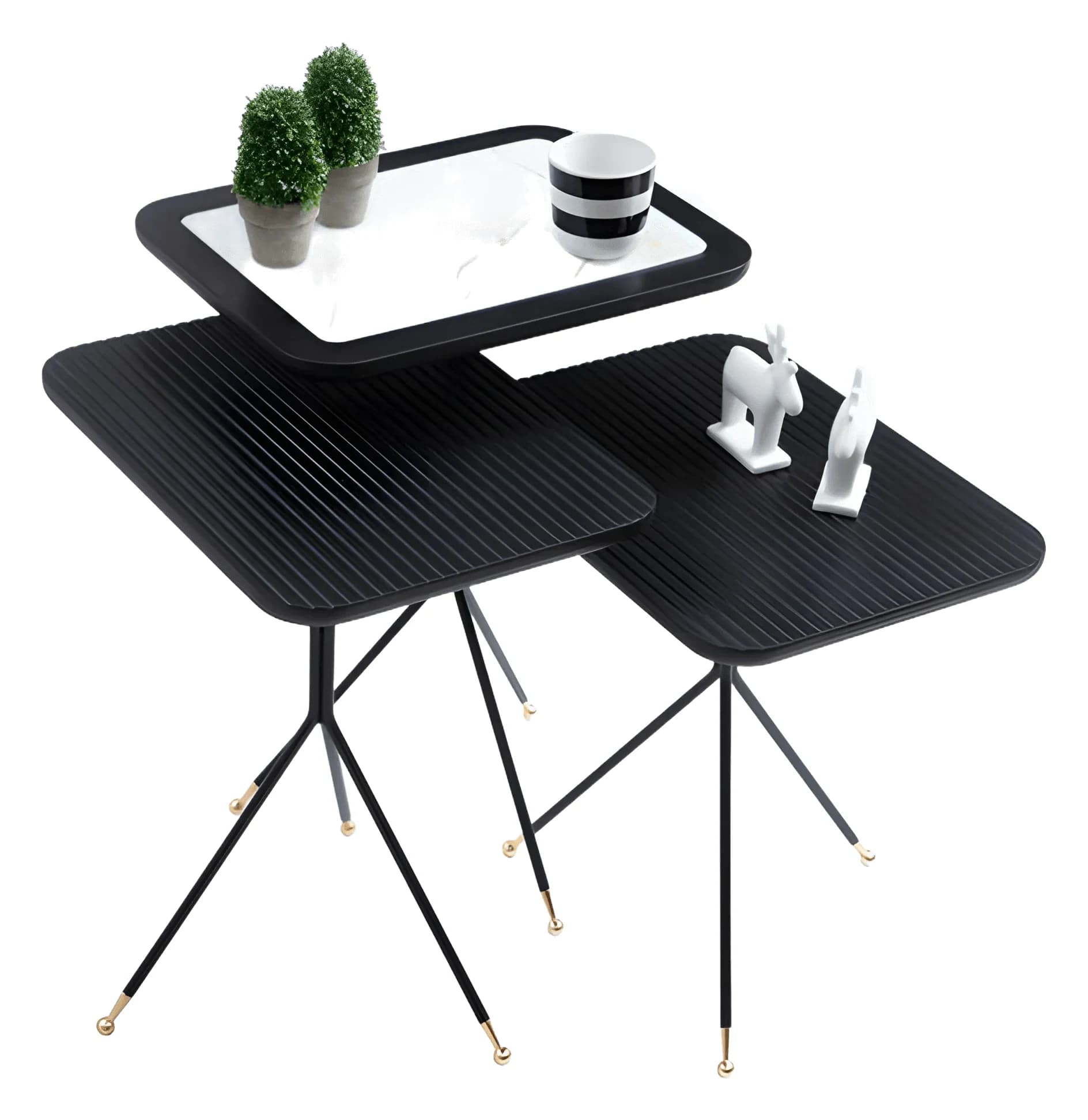 Diamond Nesting Tables — in black-black