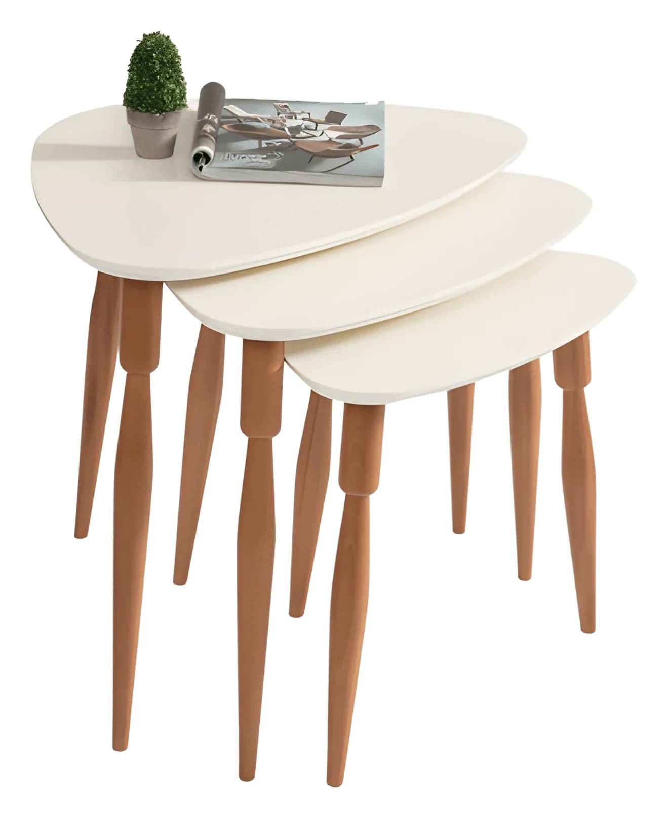 Ege Nesting Tables — in walnut-white