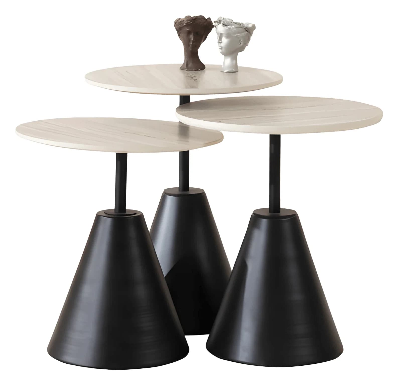Lela Nesting Tables — in black-traverten