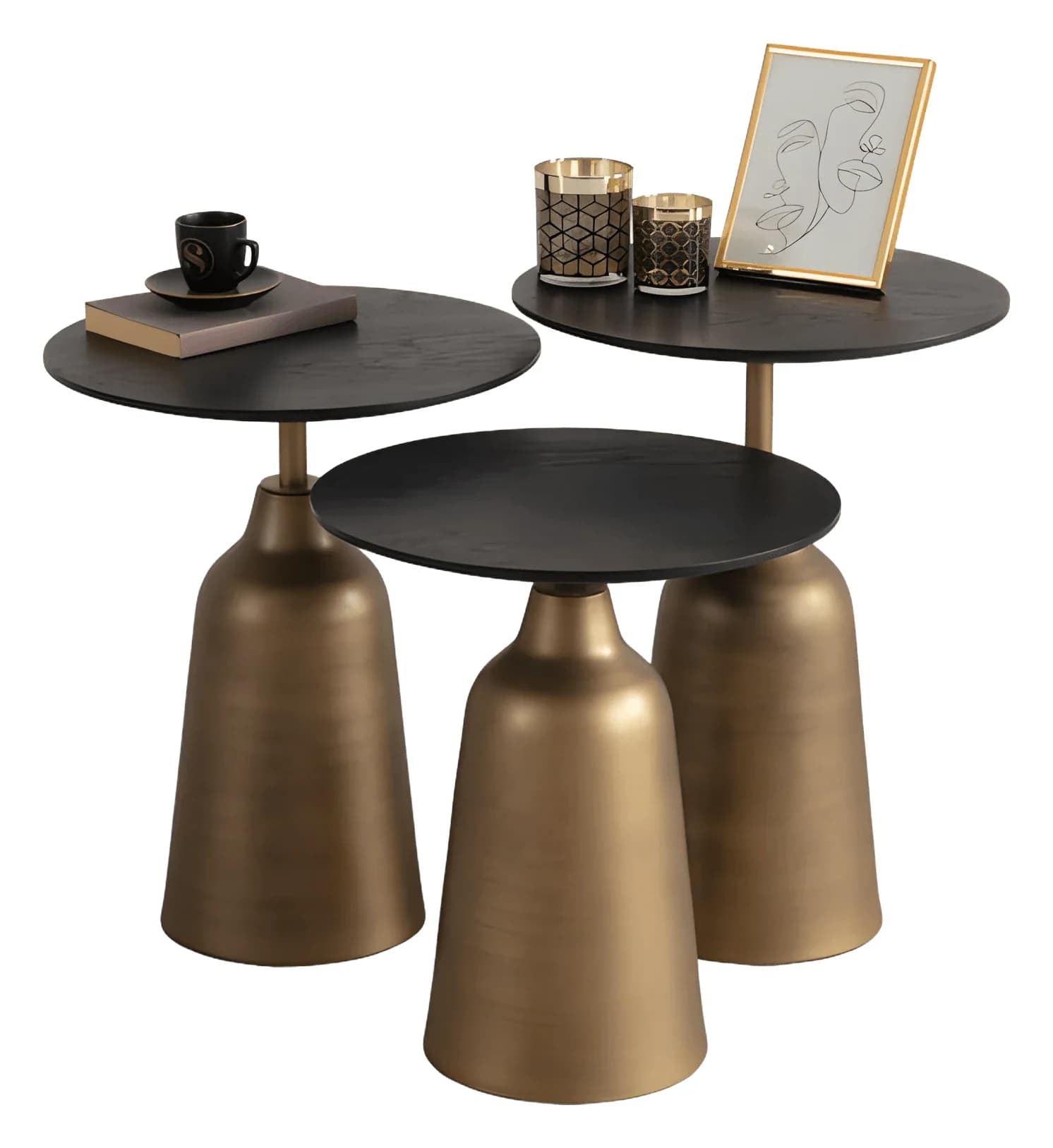 Loft Nesting Tables — in brass bottle