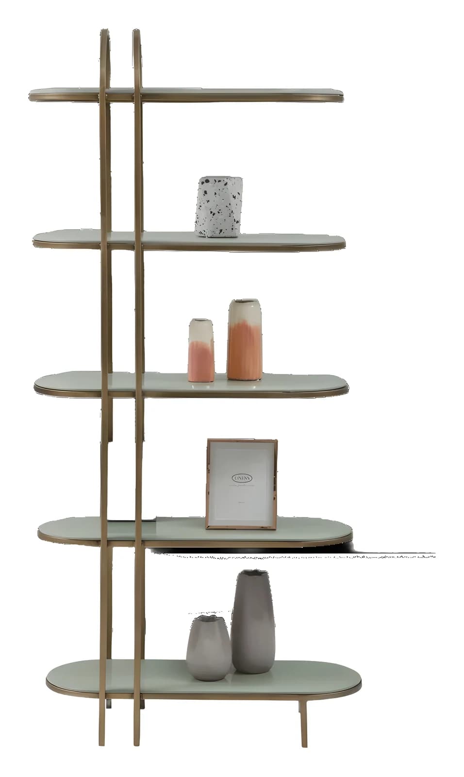 Lola Bookcase — in mint&brass