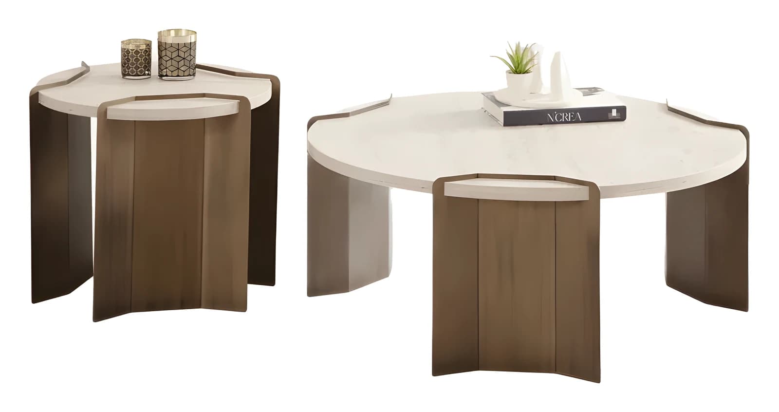 Molly Coffee Table Set — in traverten