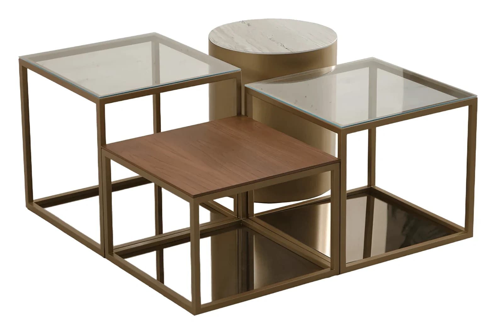Monte Coffee Table Set — in traverten