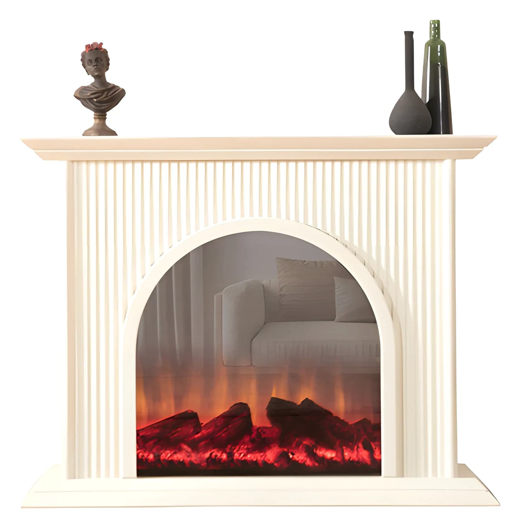 Olivia Electric Fireplace — in ekru