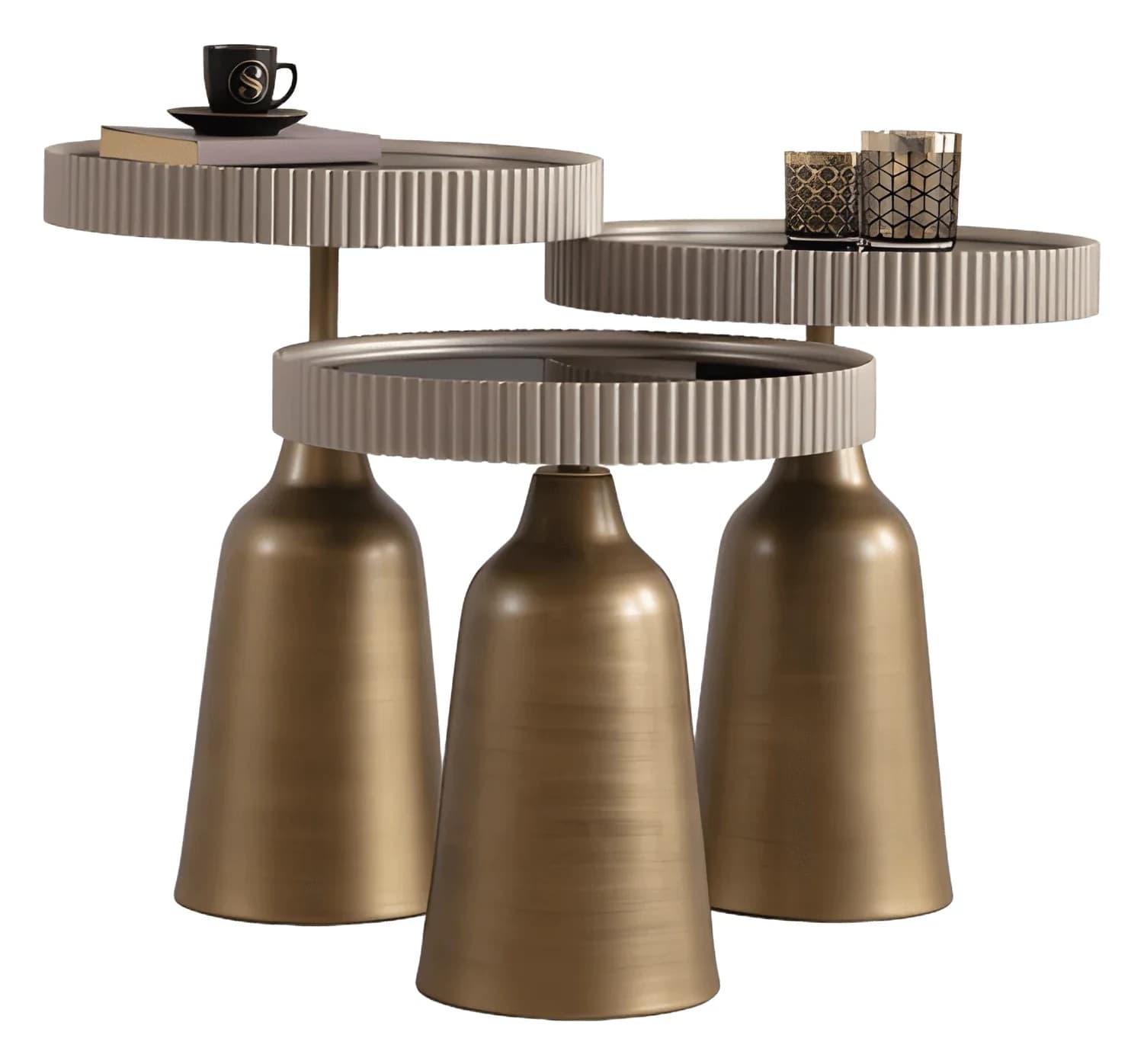Olivia Nesting Tables — in vizon brass bottle
