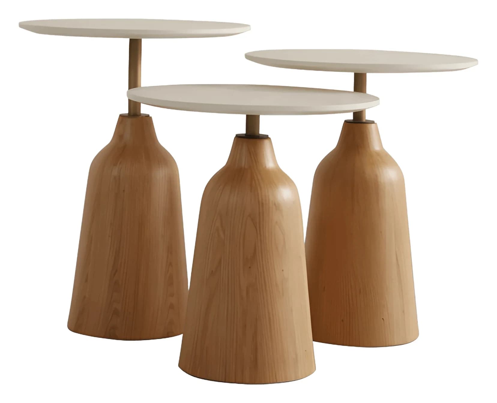 Pera Nesting Tables — in travertine-oak