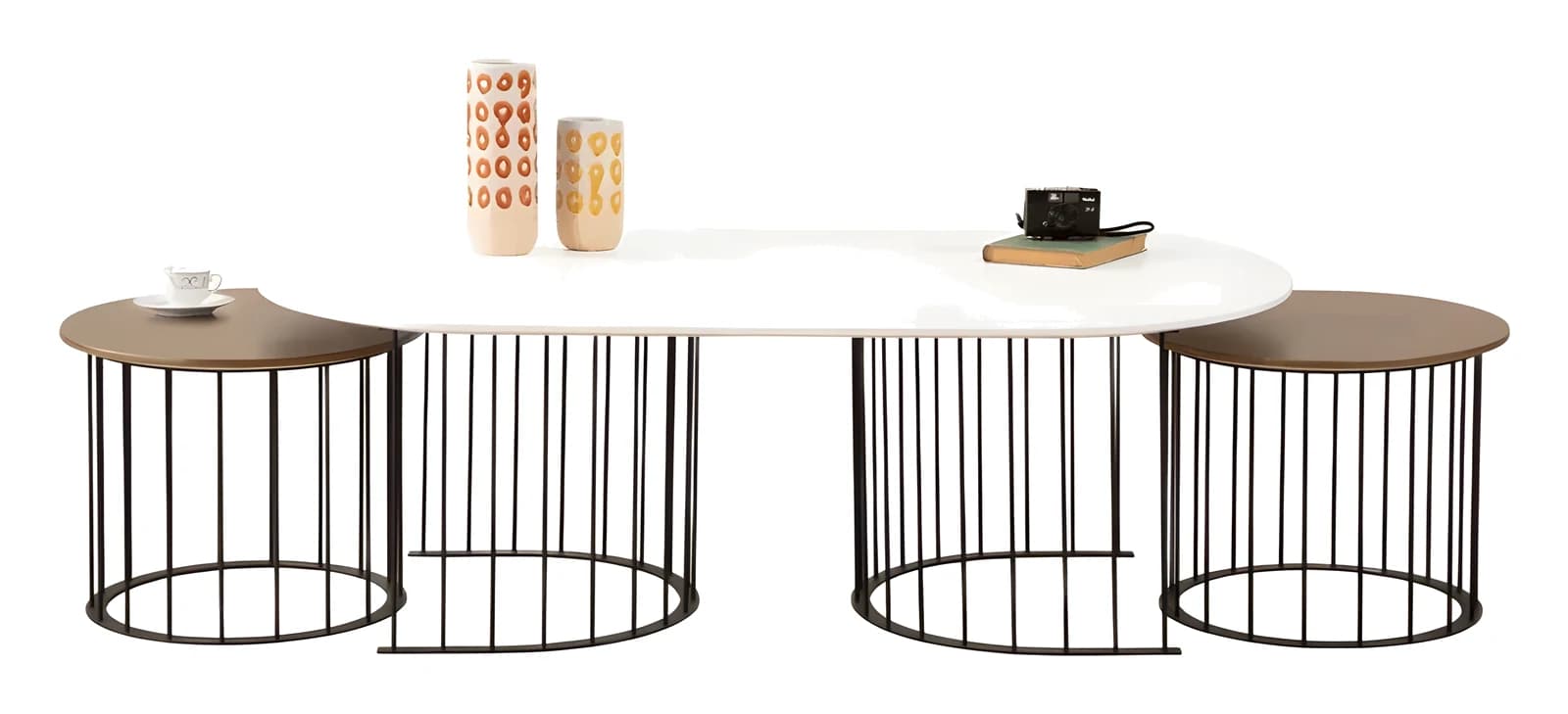 Ripa Coffee Table Set — in walnut