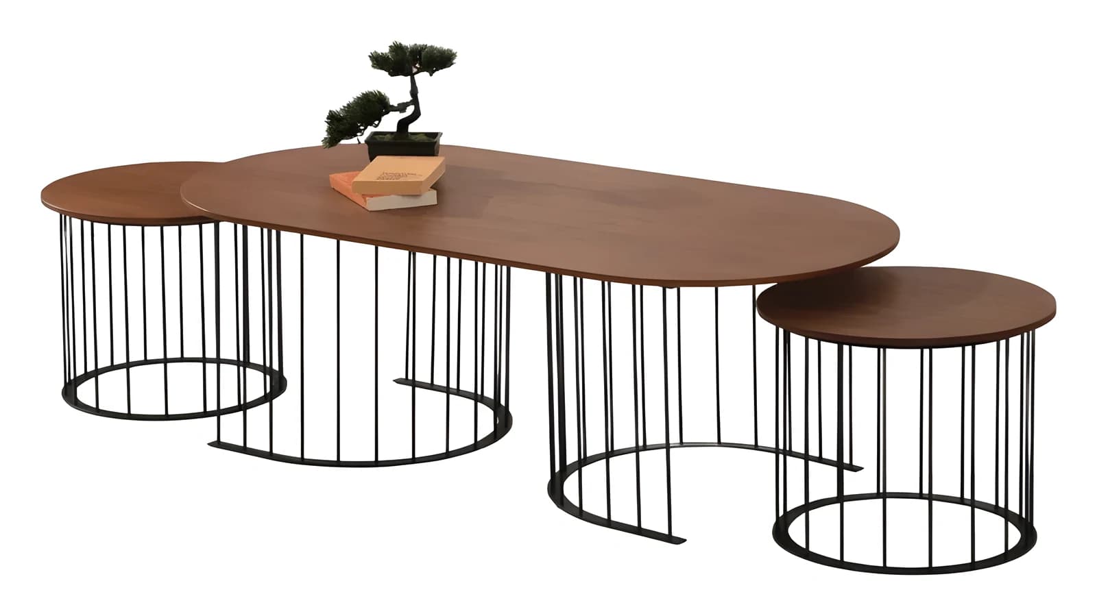 Ripa Coffee Table Set — in walnut