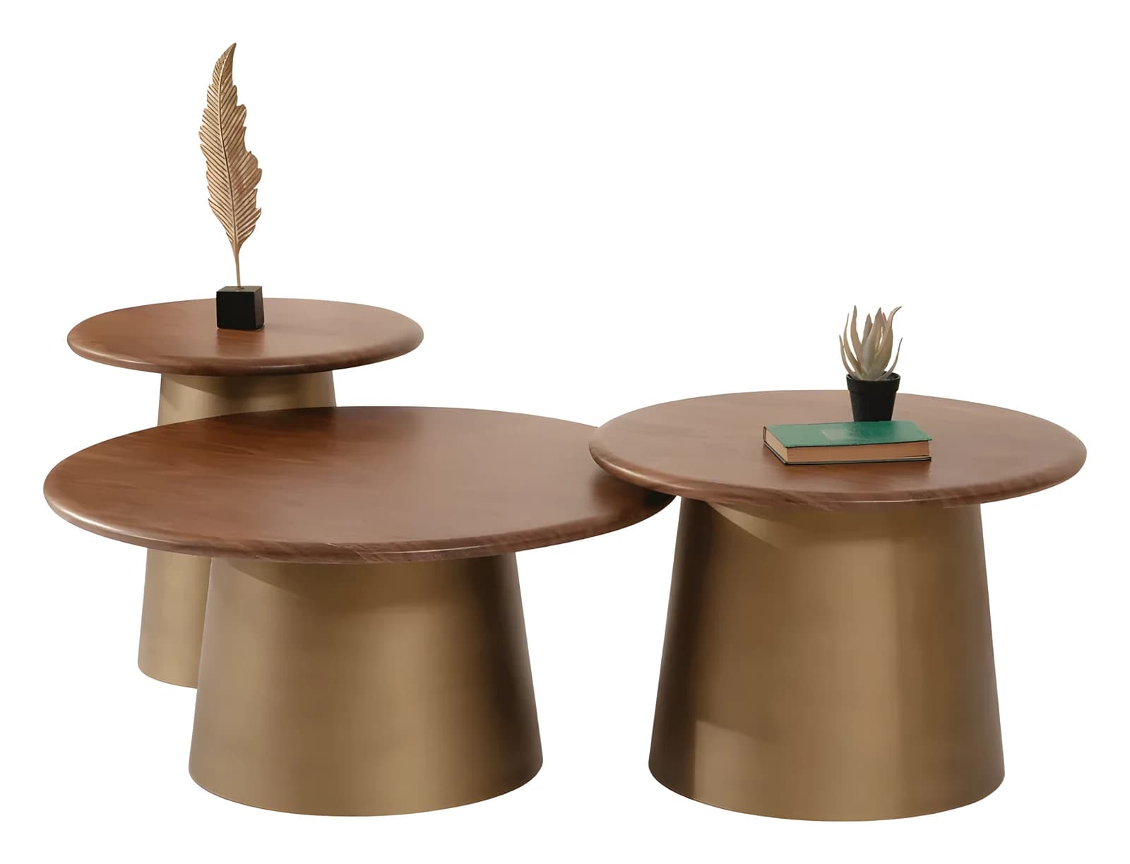 Tola Coffee Table Set — in brass