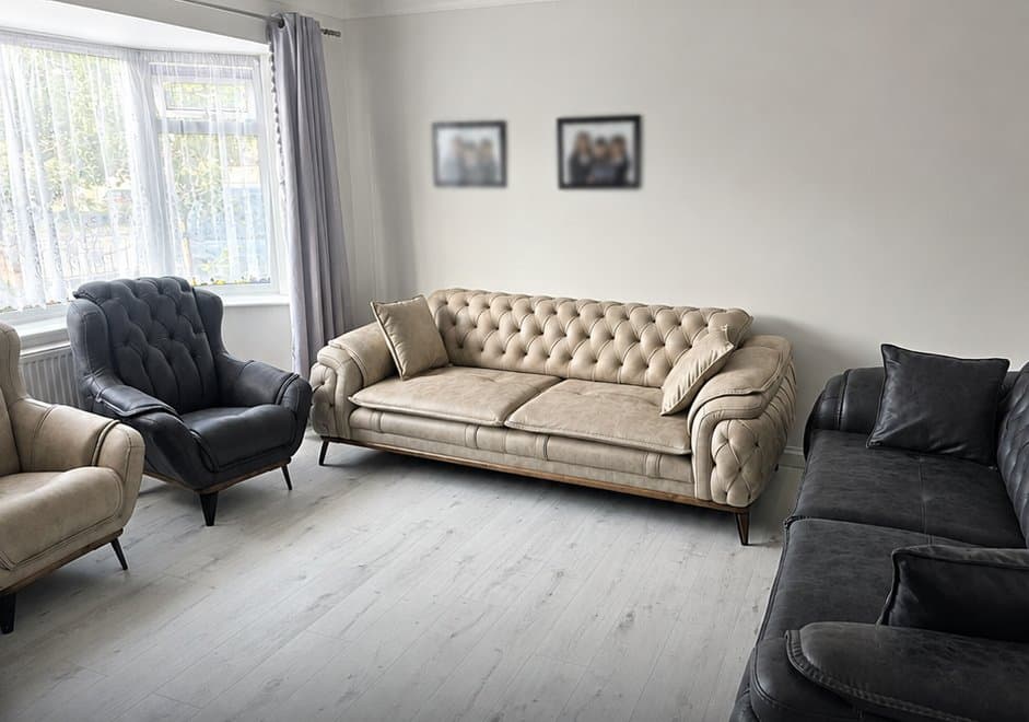 Dublin Sofa Set in a customer's living room