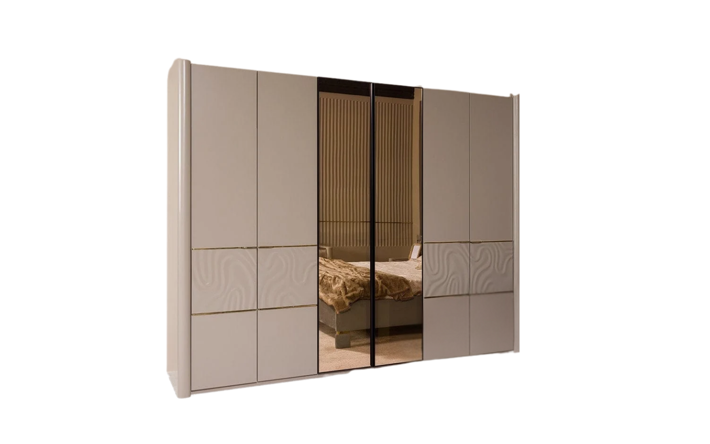 Hera Gold Luxury Altı Kapaklı Dolap