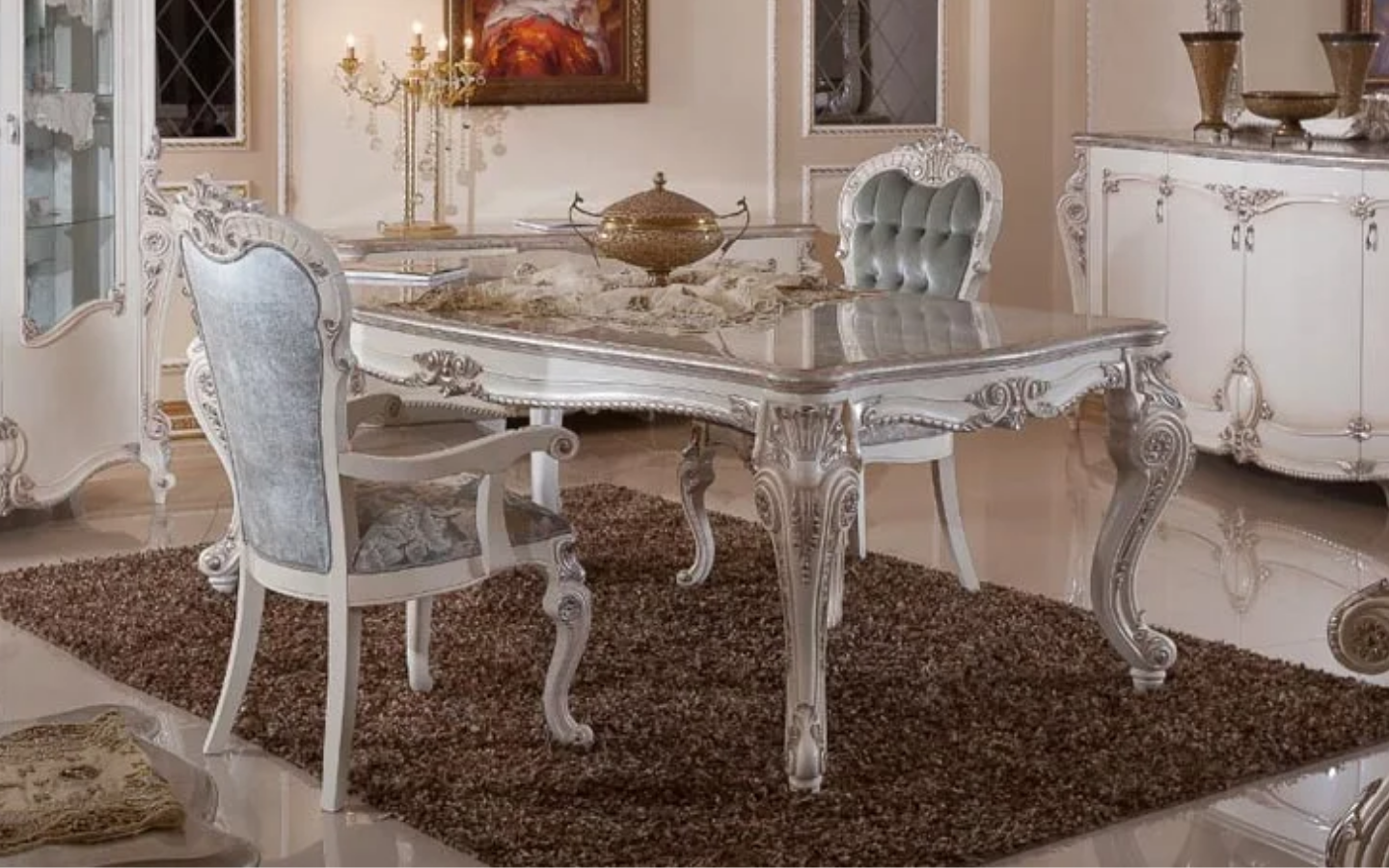 Hk İnci Klasik Beyaz Silver Sandalye