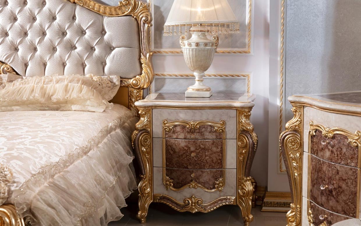 Hk İnci Klasik Kahve Gold Komodin