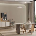 Modern ve zarif hatlara sahip bu yemek odası, konforu ve estetiği buluşturur.