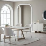 Her köşesinde zarafet! Masa, konsol ve sandalyeleriyle uyumlu modern yemek odası takımı.