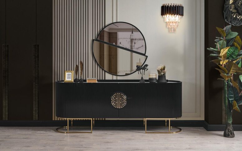 gr gucci siyah gold yemek odasi 4 | Özbay Furniture