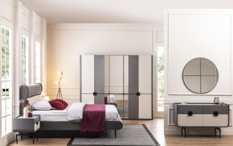 Modern çizgileriyle dikkat çeken yatak odalarımız, bazalı yapısı ve fonksiyonel dolap tasarımıyla maksimum kullanım alanı sunar.