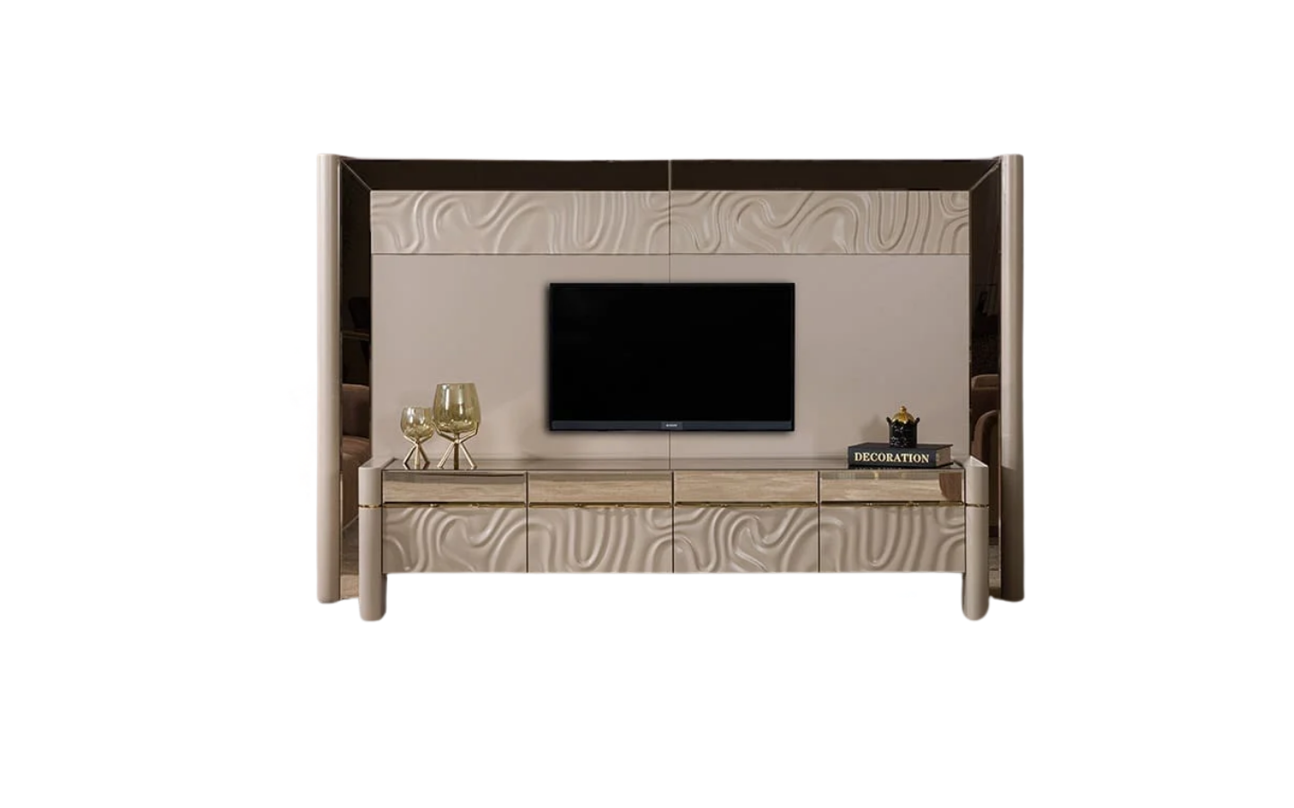 Hera Gold Luxury Tv Arka Pano